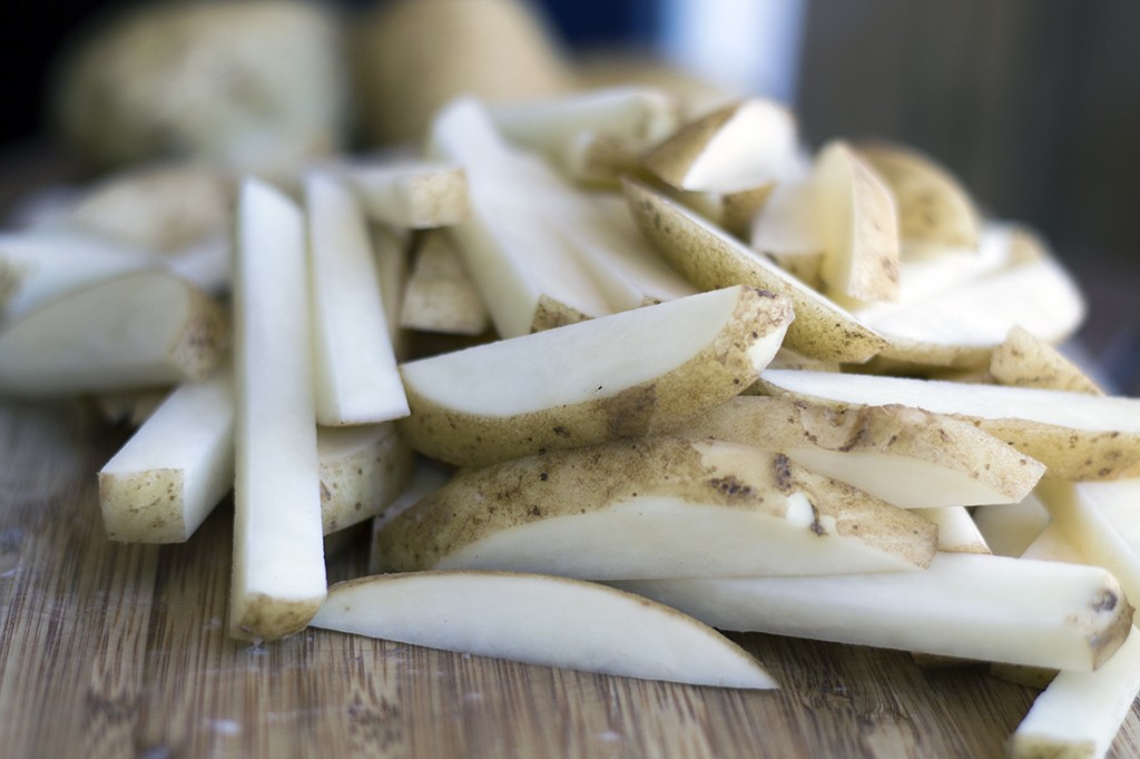 Fresh Cut Moonlight Potatoes for Beer Soaked Fries