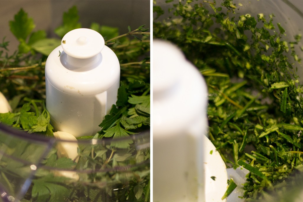 Fresh Herbs in the Food Processor