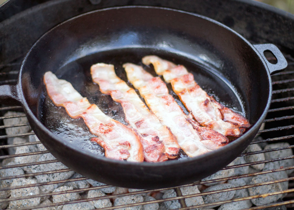 frying bacon