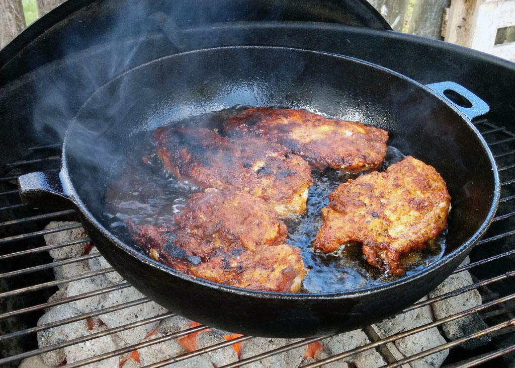 frying chicken double down