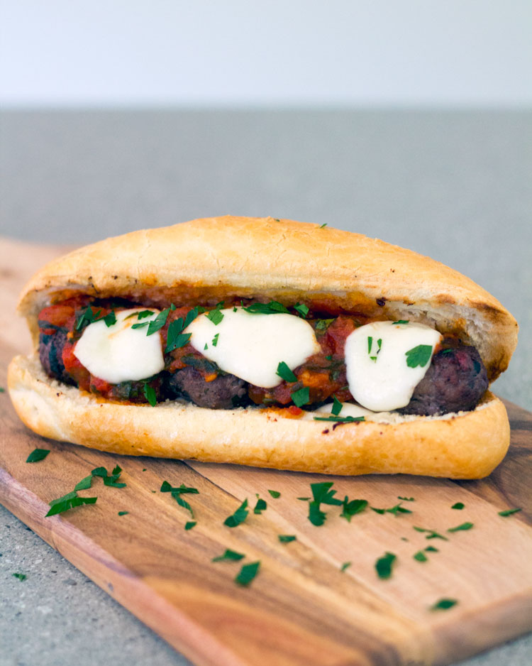 mozzarella meatball sub