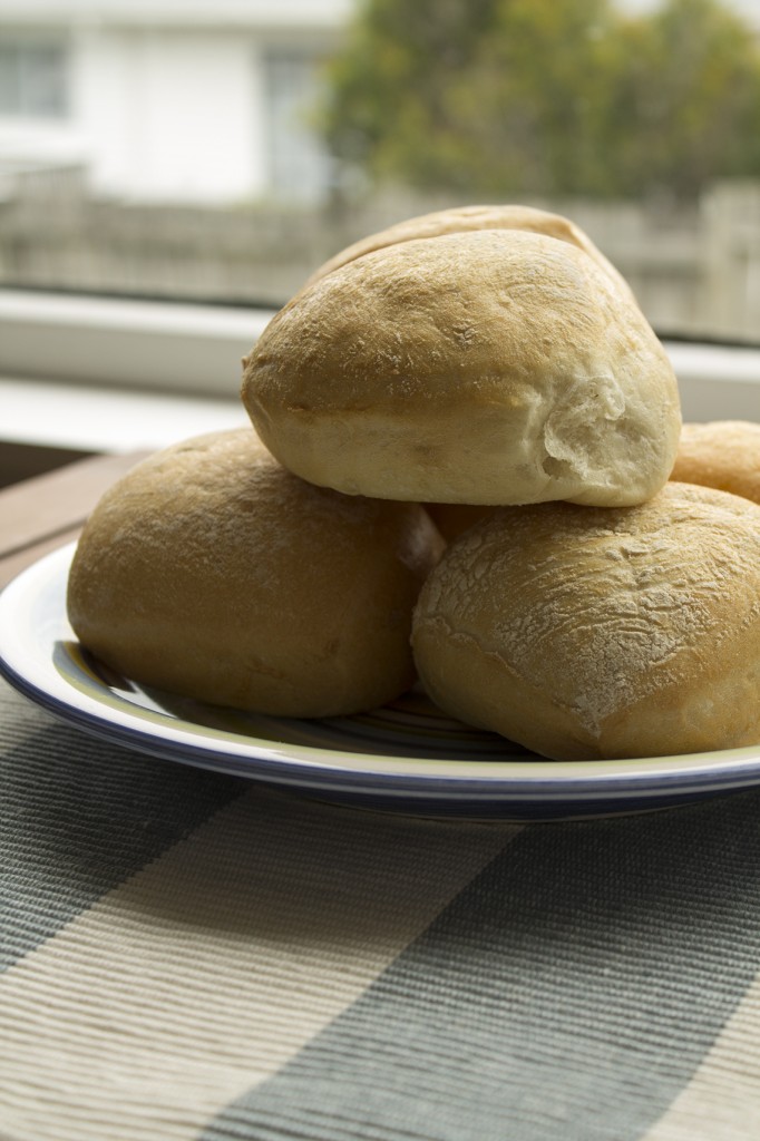 Crusty bread rolls for pulled pork sandwiches
