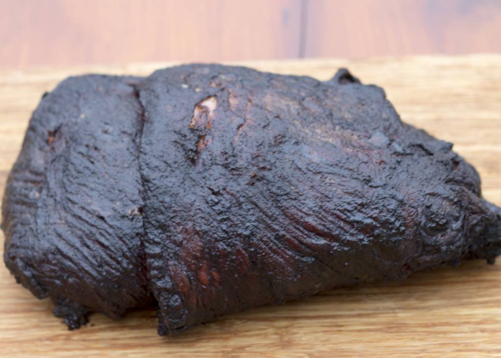 smoked brisket ready to carve