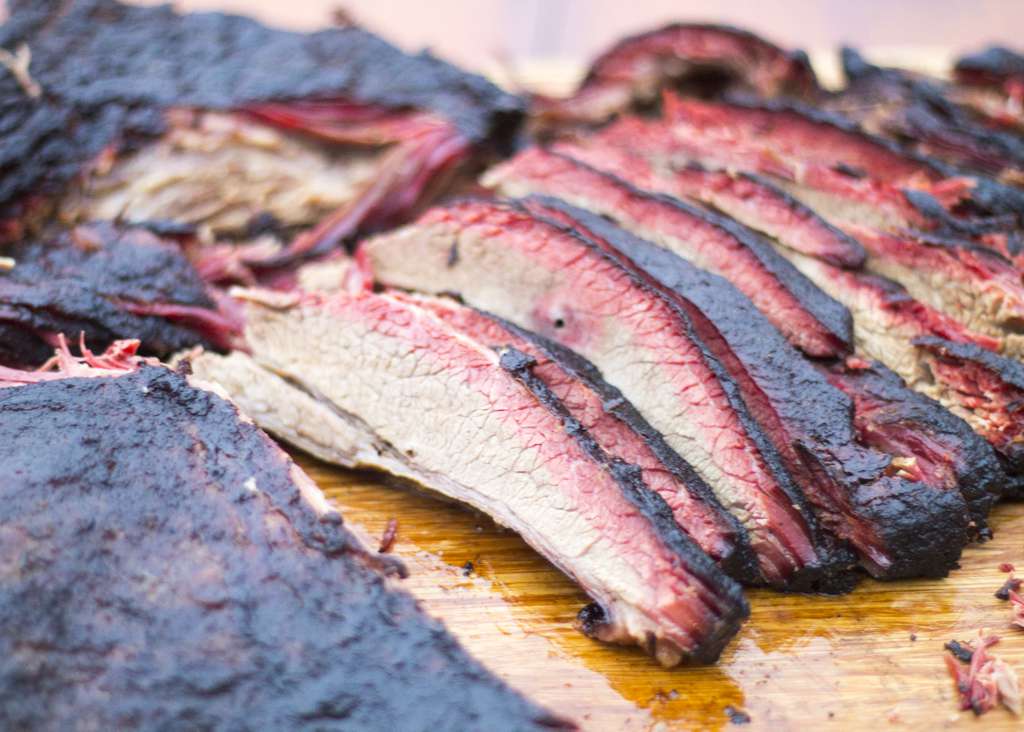 smoked brisket sliced