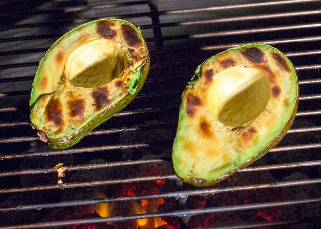 avocado on the grill